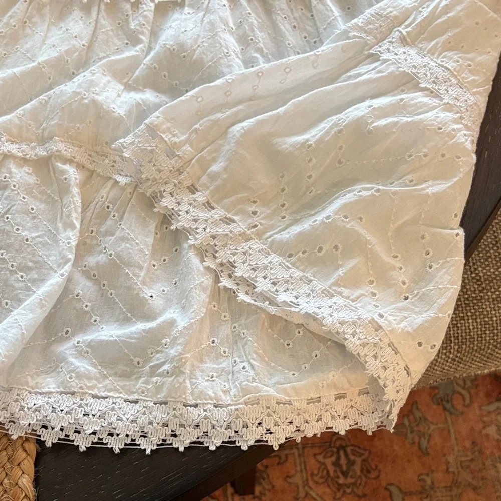 White Eyelet Sleeveless Cotton Sun Dress - Picture 4 of 11